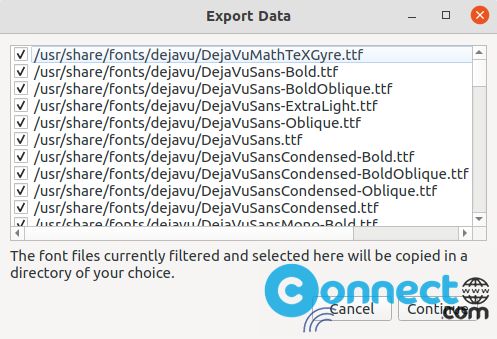 Fontmatrix export