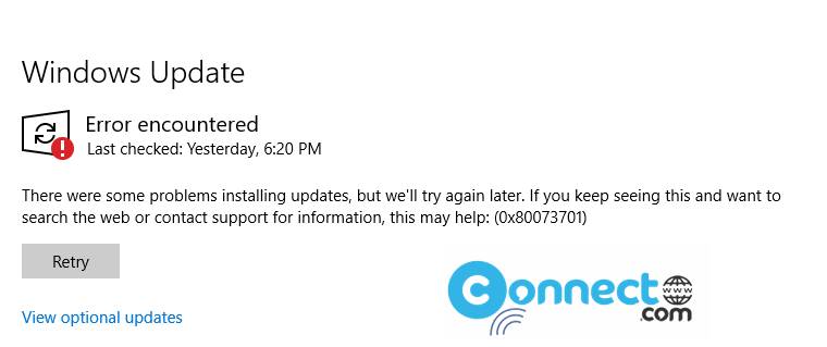 Windows Update Error 0x80073701