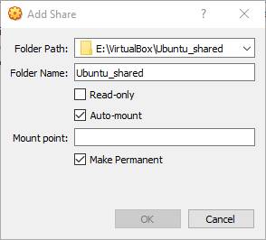 Virtualbox add shared folder