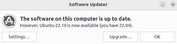 software updater ubuntu 22 10