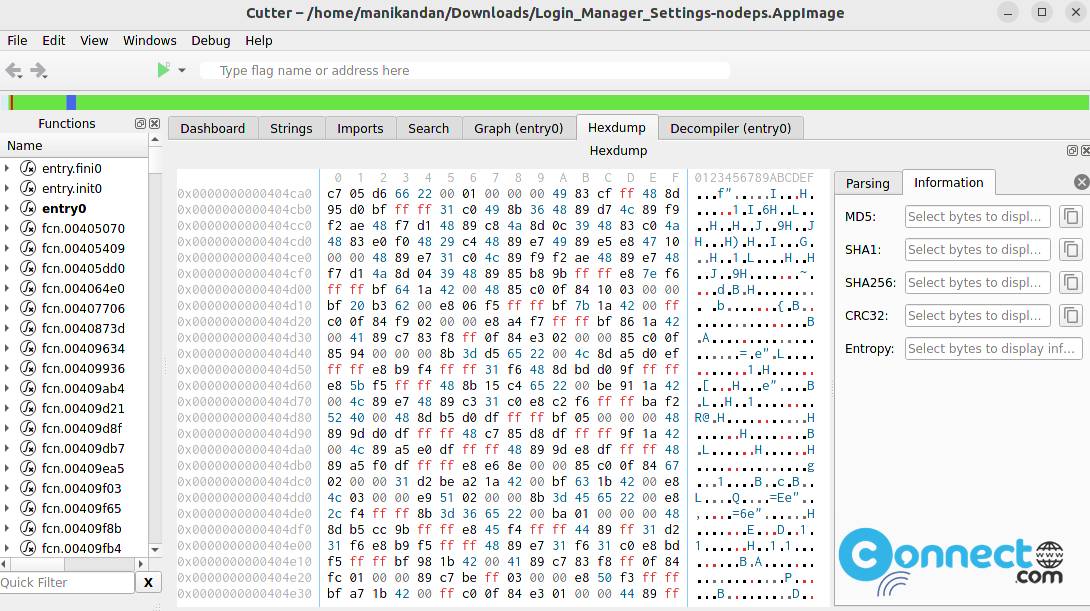 Cutter Reverse Engineering app