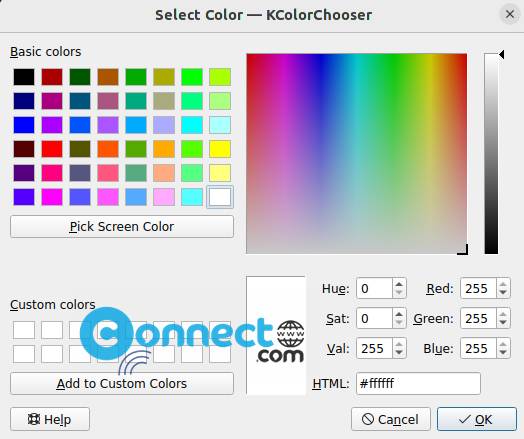 KColorChooser Color Selector