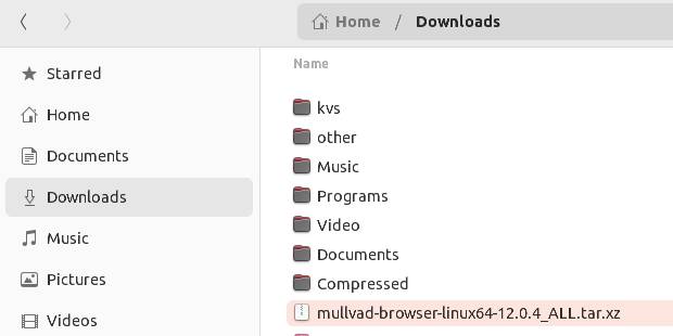 Mullvad Browser file