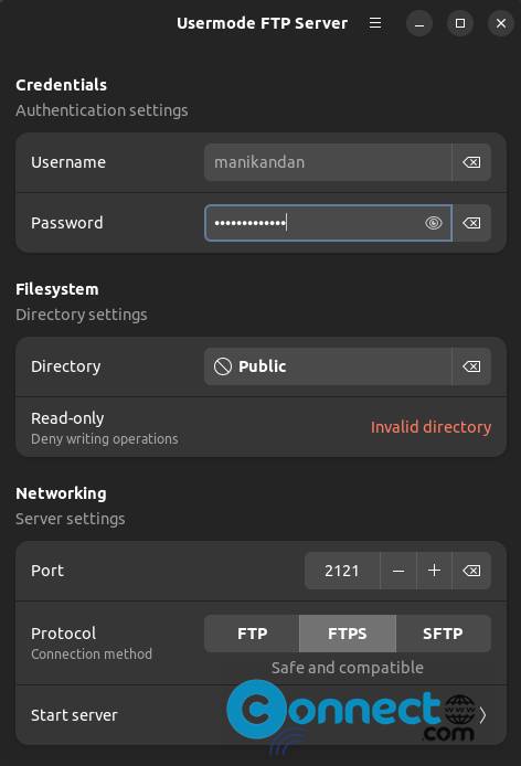 Usermode FTP Server