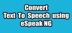 Read more about the article How To Convert Text To Speech Using eSpeak NG