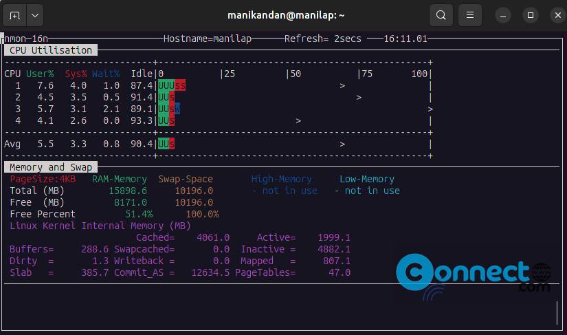 Nmon system monitoring tool