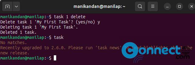 Taskwarrior task delete