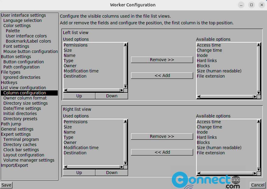 Worker File Manager settings