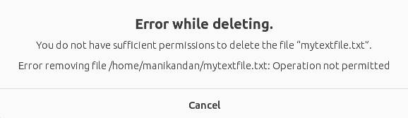 chattr file deletion error
