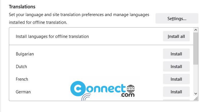 Install Offline Translation Packs in Firefox