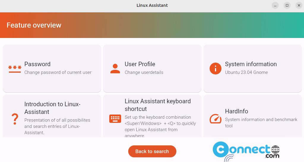 Linux Assistant features