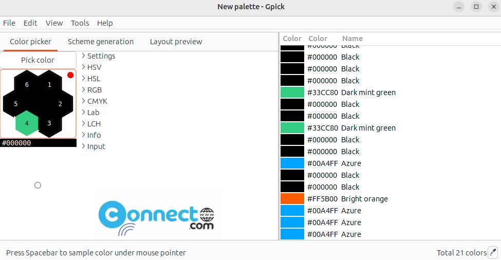 Gpick color picker