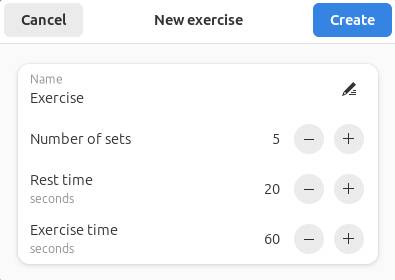 Exercise Timer create new