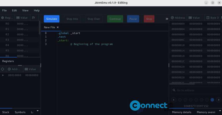JArmEmu ARMv7 Simulator | CONNECTwww.com