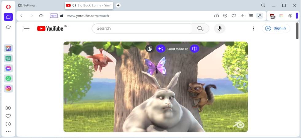 Lucid Mode in Opera Browser