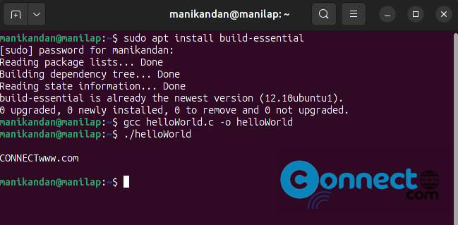 run c program in ubuntu