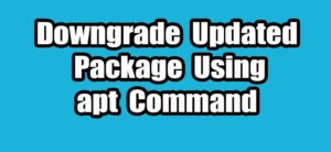 Read more about the article How to Downgrade Recently Updated Package Using apt Command