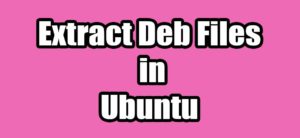 Read more about the article How to Extract Deb Files in Ubuntu Linux