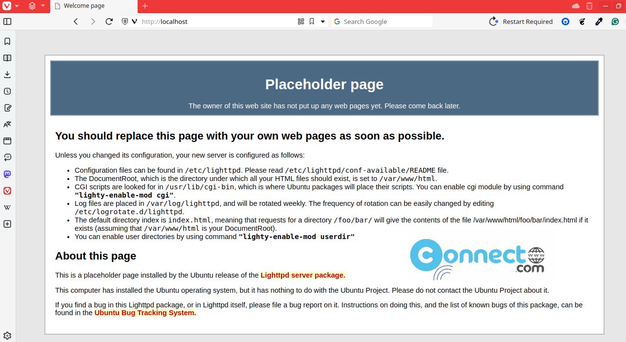 Lighttpd web server on Ubuntu