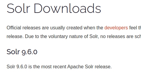 Apache Solr latest version
