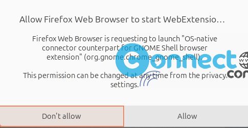 GNOME Shell integration Addon allow installation