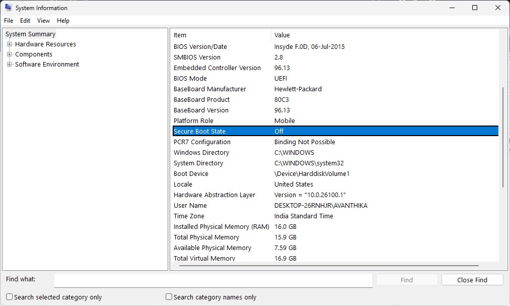 secure boot system information